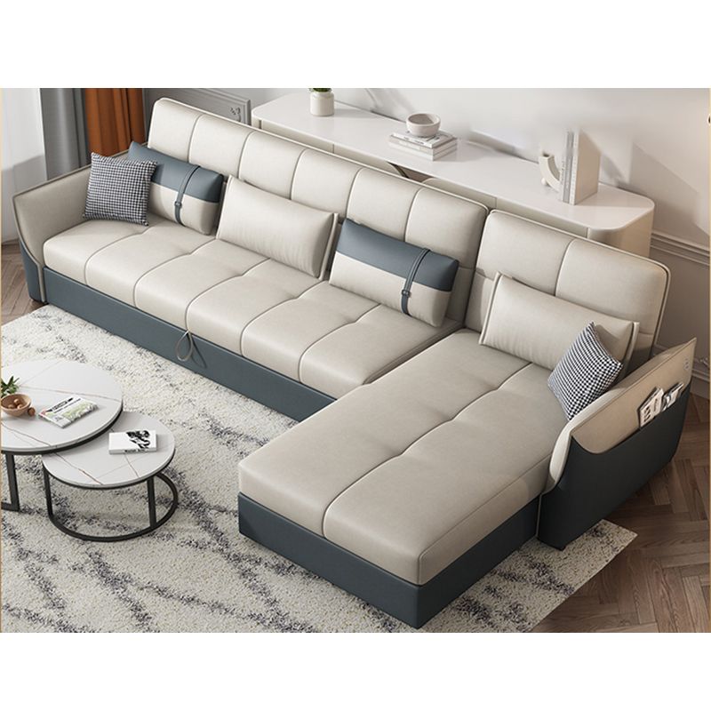 Manual Reclining Cushion Back Sectional Sofa 35.43"High Fabric Sofa Bed with Storage Clearhalo 'furn' 'furn_sectionals' 'Furniture' 'furniture_sectionals' 'Living Room Furniture' 'Sectionals' 1200x1200_6db8e819-ba37-424f-9ff4-42926a9b4bd2