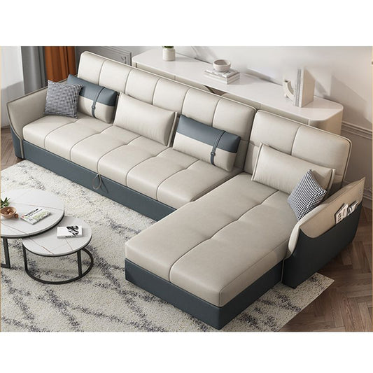 Manual Reclining Cushion Back Sectional Sofa 35.43"High Fabric Sofa Bed with Storage Clearhalo 'furn' 'furn_sectionals' 'Furniture' 'furniture_sectionals' 'Living Room Furniture' 'Sectionals' 1200x1200_6db8e819-ba37-424f-9ff4-42926a9b4bd2