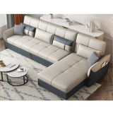 Manual Reclining Cushion Back Sectional Sofa 35.43"High Fabric Sofa Bed with Storage Clearhalo 'furn' 'furn_sectionals' 'Furniture' 'furniture_sectionals' 'Living Room Furniture' 'Sectionals' 1200x1200_6db8e819-ba37-424f-9ff4-42926a9b4bd2
