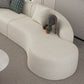 Contemporain 23,62 "/27,55" H Sofa courbe en laine blanche pour le salon