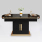 Modern Collapsible Tempered Glass Desktop Dining Table with Lockers for Dining Room Clearhalo 'Dining Tables & Seating' 'Dining Tables' 'dining_table' 'furn' 'furn_dining_table' 'Furniture' 'Kitchen & Dining Furniture' 1200x1200_6dbbc576-b7f6-412f-9345-4dbab51839ba