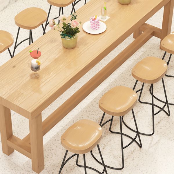 Modern Rectangle Bar Height Table Solid Wood Bar Table with Trestle Base Clearhalo 'Bar Furniture' 'Bar Tables' 'bar_tables' 'furn' 'furn_bar_tables' 'Furniture' 'Kitchen & Dining Furniture' 1200x1200_6dbc938e-e861-4a1b-a3e6-99de9152c805