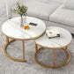 Round Coffee Or End Table Glam Drum Coffee Table in Black and White Clearhalo 'Coffee & Accent Tables' 'Coffee Tables' 'coffee_tables' 'furn' 'furn_coffee_tables' 'Furniture' 'Living Room Furniture' 1200x1200_6dbd6231-96d2-403c-8963-228a1b4f6149