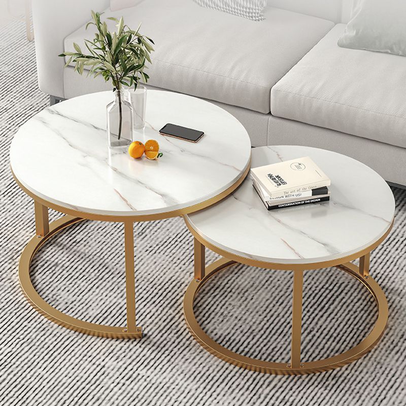 Round Coffee Or End Table Glam Drum Coffee Table in Black and White Clearhalo 'Coffee & Accent Tables' 'Coffee Tables' 'coffee_tables' 'furn' 'furn_coffee_tables' 'Furniture' 'Living Room Furniture' 1200x1200_6dbd6231-96d2-403c-8963-228a1b4f6149