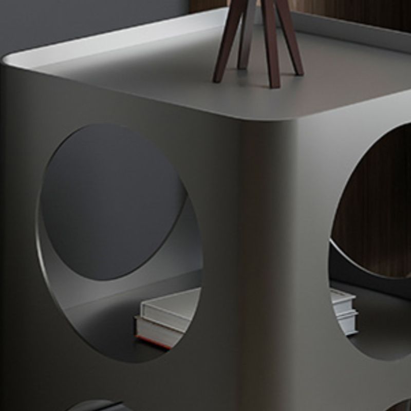 Table de nuit moderne en métal en métal ouvert pour chambre à coucher