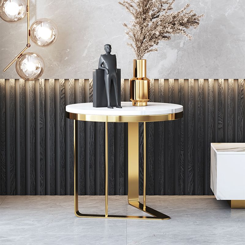 Tavolo laterale in ardesia rotondo della metà del secolo tavolo da piedistallo lussuoso