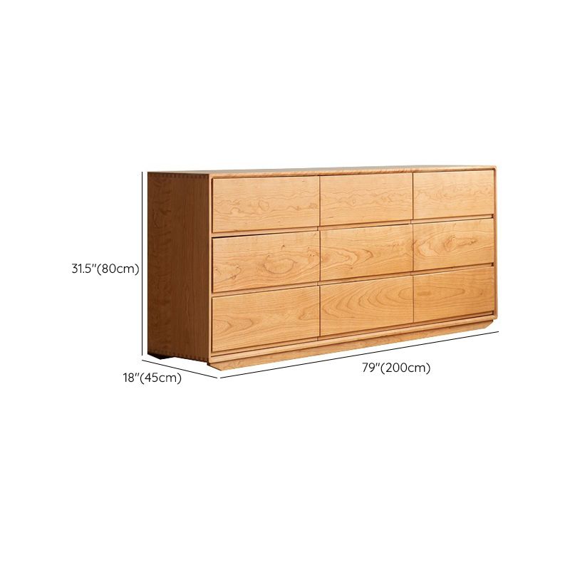 Commode double ultra moderne en pin massif, commode de rangement horizontale pour chambre à coucher