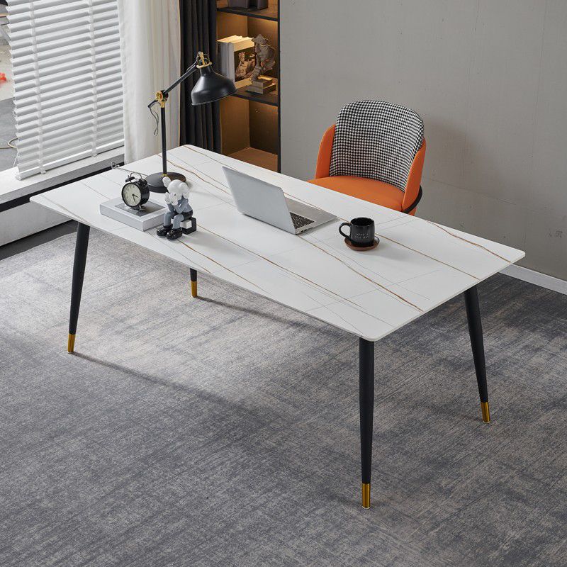 Sintered Stone Home Dining Table Industrial Rectangle Dining Room Table Clearhalo 'Dining Tables & Seating' 'Dining Tables' 'dining_table' 'furn' 'furn_dining_table' 'Furniture' 'Kitchen & Dining Furniture' 1200x1200_6dc1215d-6004-46c7-8d70-e15ea30f7607