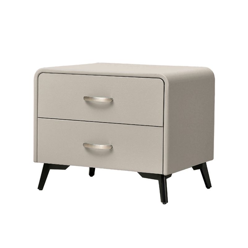 18 '' tavolo da notte in legno massello alto 2-disegno in pelle finta