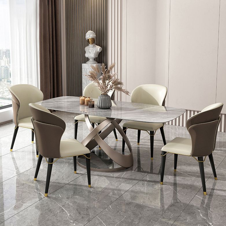 Nordic Sintered Stone Top Dining Set Rectangle 1/2/5/6 Pieces Dining Room Table Set Clearhalo 'Dining Room Sets' 'Dining Tables & Seating' 'dining_room_set' 'furn' 'furn_dining_room_set' 'Furniture' 'furniture_dining_room_set' 'Kitchen & Dining Furniture' 1200x1200_6dc414e2-7c08-4e9a-a9d7-889f5c3886c2