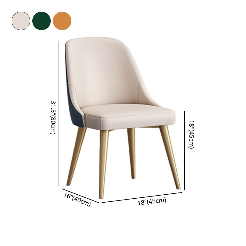 Scandinavian Design Solid Back Armless Dining Chair PU Leather Dining Chairs Clearhalo ' kitchen&dining_furn' 'Dining Chairs' 'Dining Tables & Seating' 'dining_chair' 'furn' 'furn_dining_chair' 'Furniture' 'furniture_dining_chair' 'Kitchen & Dining Furniture' 'kitchen' 1200x1200_6dc43ed5-8d14-4d73-8ebf-bfeed2c246cc
