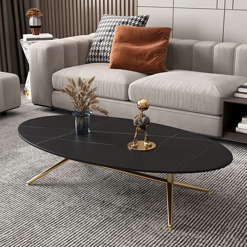 Glam Style Metal Base Cocktail Table Black and White Slate Top Coffee Table Clearhalo 'Coffee & Accent Tables' 'Coffee Tables' 'coffee_tables' 'furn' 'furn_coffee_tables' 'Furniture' 'Living Room Furniture' 1200x1200_6dc4cfa8-74c4-499b-a803-280dd48e180f