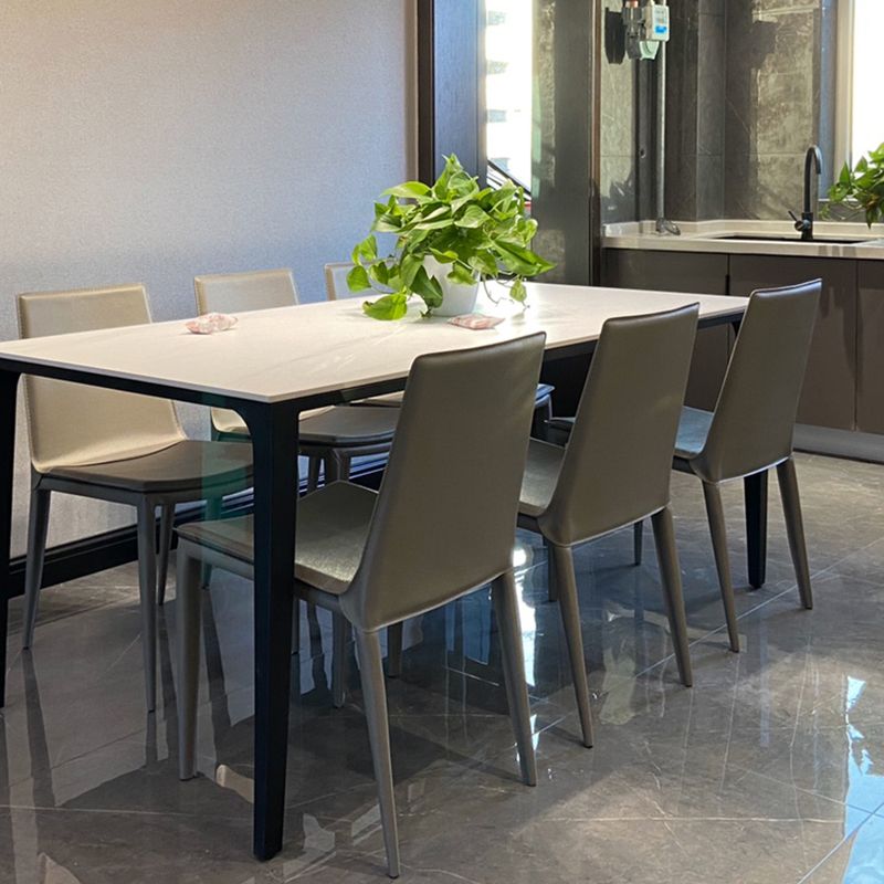 Faux Leather Dining Chairs Contemporary Armless Dining Chairs Clearhalo 'Dining Chairs' 'Dining Tables & Seating' 'dining_chair' 'furn' 'furn_dining_chair' 'Furniture' 'Kitchen & Dining Furniture' 1200x1200_6dc7fe0f-7780-4ad3-b034-7f98df69153b