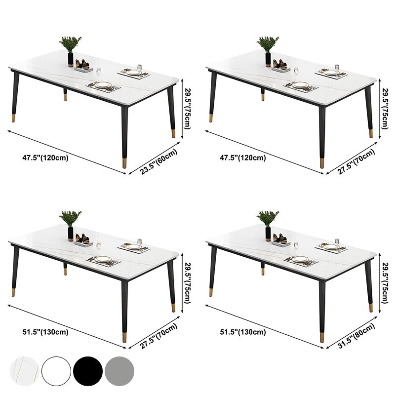 Industrial Style Home Sintered Stone Dining Table Rectangle Shape Table with 4 Legs Base Clearhalo ' dining_table' 'Dining Tables & Seating' 'Dining Tables' 'furn' 'furn_dining_table' 'Furniture' 'furniture_dining_table' 'Kitchen & Dining Furniture' 'kitchen&dining_furn' 'kitchen' 'kitchen_dining_table' 1200x1200_6dc900f9-8293-4b22-9b3e-7a9feff8fe11