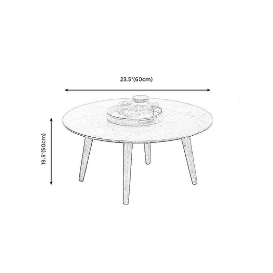 Tavolino in legno rotondo scandinavo 4 gambe cocktail naturale