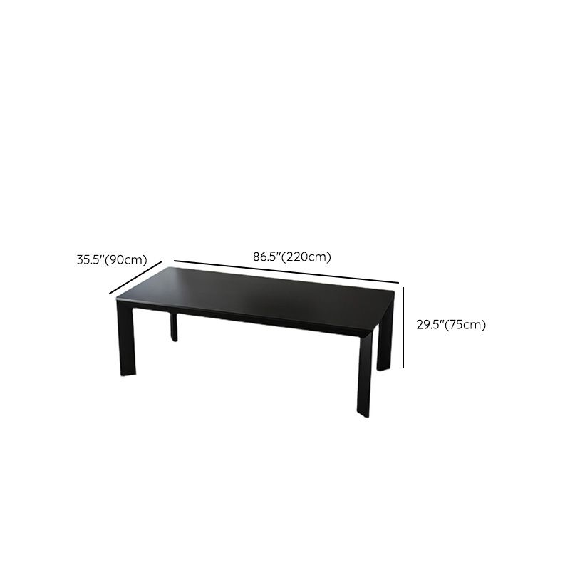 Rectangle Black Base Dining Table Modern Pine Wood Table for Kitchen Living Room Clearhalo 'Dining Tables & Seating' 'Dining Tables' 'dining_table' 'furn' 'furn_dining_table' 'Furniture' 'Kitchen & Dining Furniture' 1200x1200_6dcc22bd-e6d2-461e-bc31-e4723daaa155