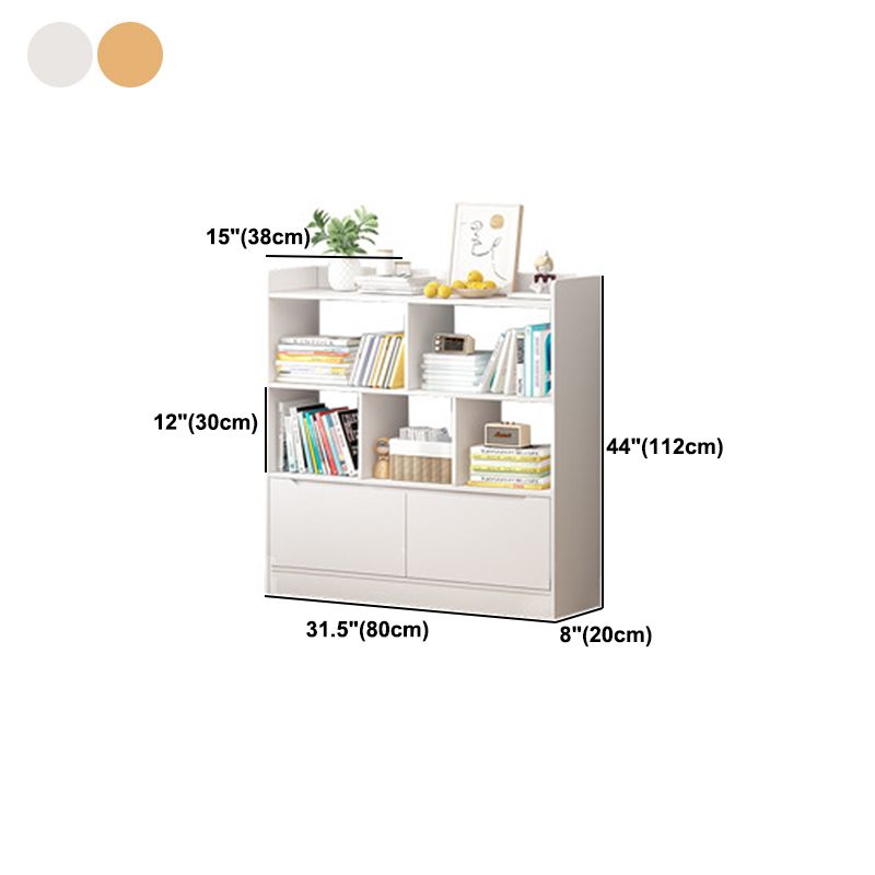 Standard Bookshelf With Doors Contemporary Bookcase for Study Room
