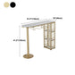 Glam Faux Marble Bistro Table Indoor Iron Double Pedestal Bar Dining Table with 3-Shelf Clearhalo 'Bar Furniture' 'Bar Tables' 'bar_tables' 'furn' 'furn_bar_tables' 'Furniture' 'furniture_bar_tables' 'Kitchen & Dining Furniture' 1200x1200_6dd015d4-801a-43e8-afda-392e14bce462