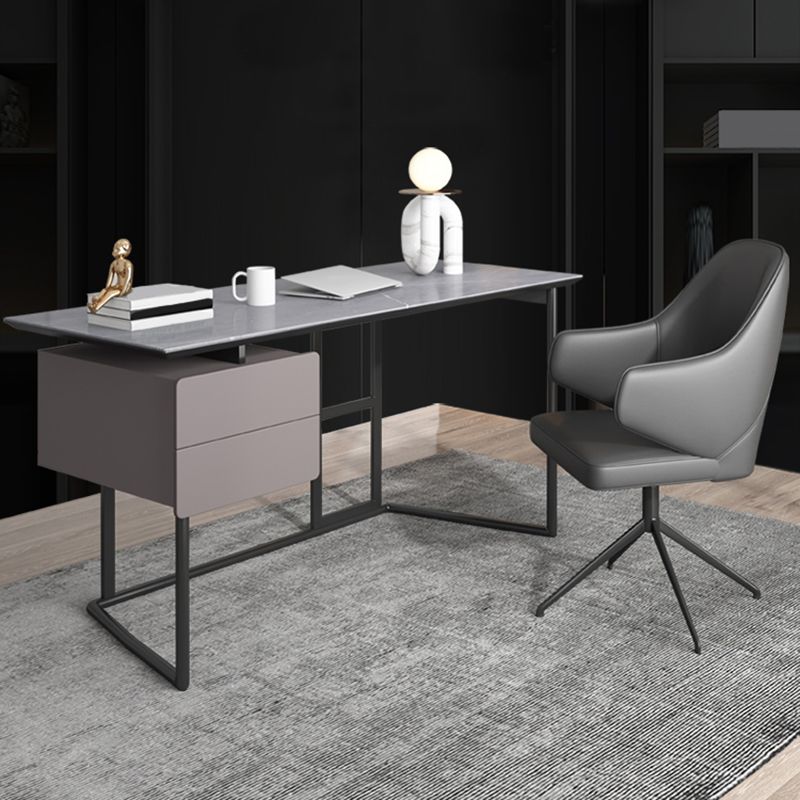 Steinrechteck-Schreibtisch 2-Drawers 23,62 "großer Büroschreibtisch