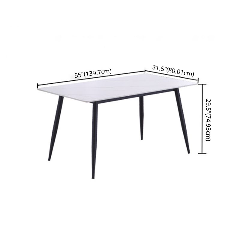 Modern Sintered Stone Dining Table Set White Rectangle Formal Dining Set Clearhalo 'Dining Room Sets' 'Dining Tables & Seating' 'dining_room_set' 'furn' 'furn_dining_room_set' 'Furniture' 'furniture_dining_room_set' 'Kitchen & Dining Furniture' 'kitchen&dining_furn' 'kitchen' 1200x1200_6dd31d4f-06e8-435b-b80c-8d8e1246427a