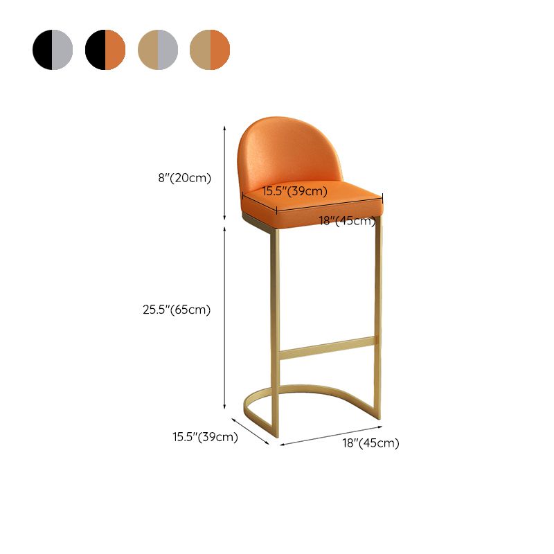 Sgabello da bar con pranzo imbottito glam con base in metallo