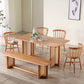 Rectangle Wood Dining Table Modern Oak Table in Nature with Double Pedestal Clearhalo ' dining_table' 'Dining Tables & Seating' 'Dining Tables' 'furn' 'furn_dining_table' 'Furniture' 'furniture_dining_table' 'Kitchen & Dining Furniture' 'kitchen&dining_furn' 'kitchen' 'kitchen_dining_table' 1200x1200_6dd521e5-1b5b-4669-a8c2-428990c2eda7