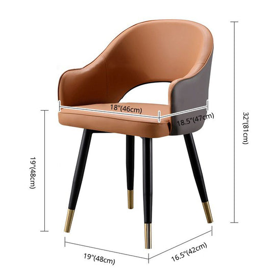 Glam Metal Dining Room Armchairs Open Back Dining Side Chair for Home Use Clearhalo ' kitchen&dining_furn' 'Dining Chairs' 'Dining Tables & Seating' 'dining_chair' 'furn' 'furn_dining_chair' 'Furniture' 'furniture_dining_chair' 'Kitchen & Dining Furniture' 'kitchen' 1200x1200_6dd55520-a74a-4a87-8d49-f38133e3f2ee