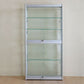 Modern Metal Display Stand Glass Shelves Curio Cabinet in White/ Gold