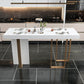 Ensemble de table de bar Glam 1/5 pièces, table de comptoir rectangulaire en pierre avec tabourets hauts pour balcon