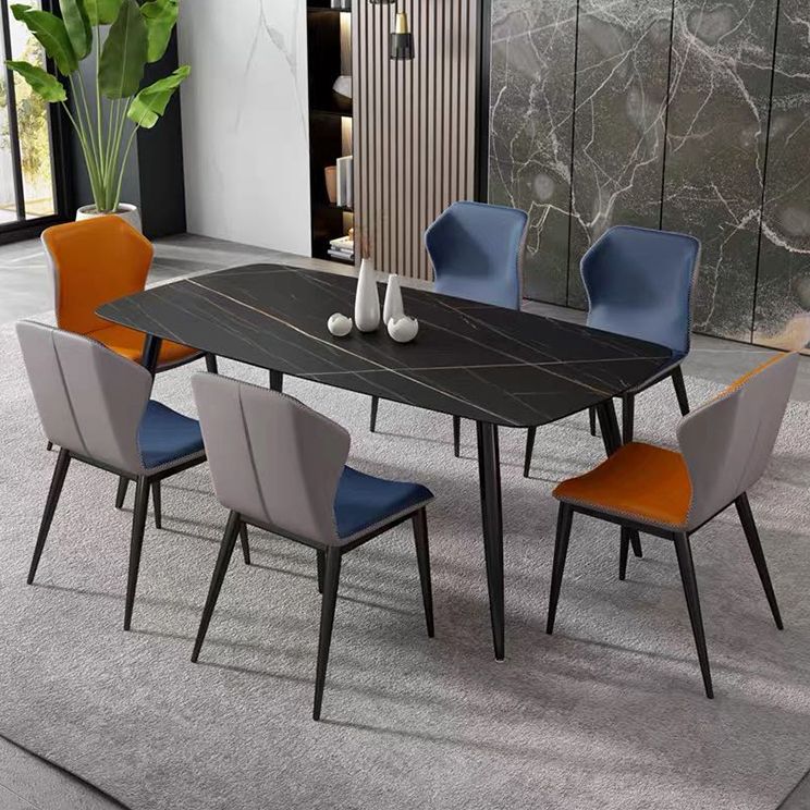 Metal Industrial Rectangle Dining Table Sintered Stone Table for Kitchen Clearhalo ' dining_table' 'Dining Tables & Seating' 'Dining Tables' 'furn' 'furn_dining_table' 'Furniture' 'furniture_dining_table' 'Kitchen & Dining Furniture' 'kitchen&dining_furn' 'kitchen' 'kitchen_dining_table' 1200x1200_6dd7604f-06b6-4587-9263-216f50e5960c