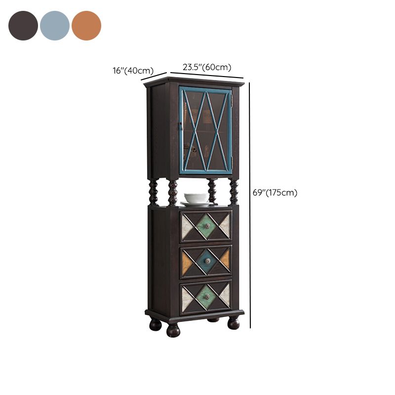 Rustic Floor Wine Rack Solid Wood Wine Bottle Holder for Living Room