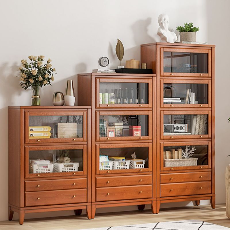 Moderne houten boekenkast drijvende deuren omvatten boekenplank met planken