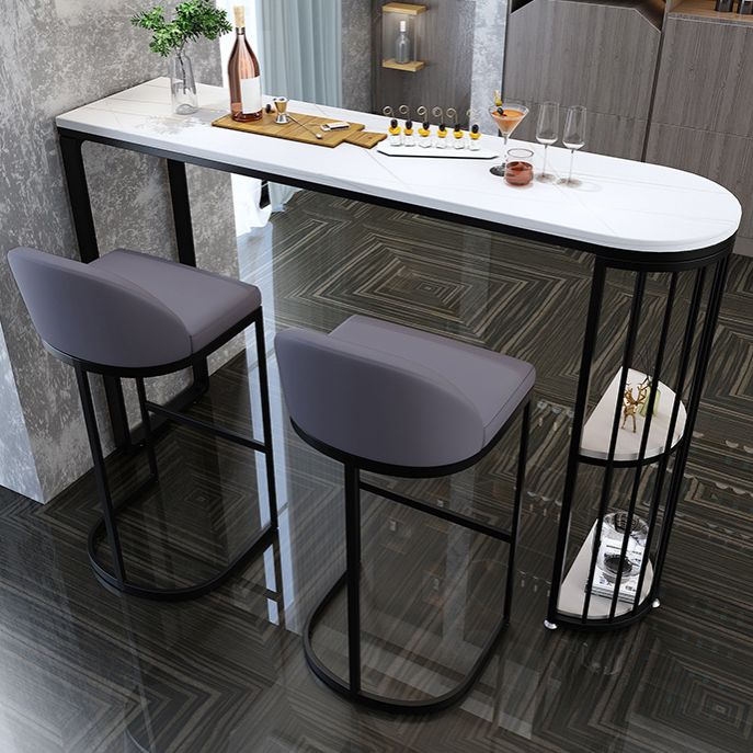 Industrial White Stone Top Counter Table 42-inch Height Table for Living Room Clearhalo 'Bar Furniture' 'Bar Tables' 'bar_tables' 'furn' 'furn_bar_tables' 'Furniture' 'furniture_bar_tables' 'Kitchen & Dining Furniture' 'kitchen&dining_furn' 'kitchen' 1200x1200_6dda0fe0-4de6-428a-a801-ff9980acc52b