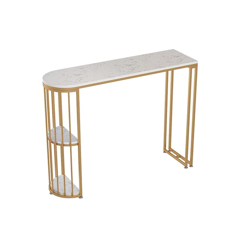 Glam White and Gold Table and Stool Set 1/2/3 Pieces Storage Counter Height Set