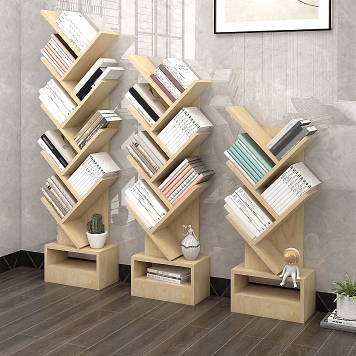 Contemporary Style Geometric Bookcase Vertical Closed Back Book Shelf Clearhalo 'Bookcases' 'furn' 'furn_bookcases' 'Furniture' 'furniture_bookcases' 'Office Furniture' 1200x1200_6dde6234-0f20-45ff-b005-d54b1f1e0d79