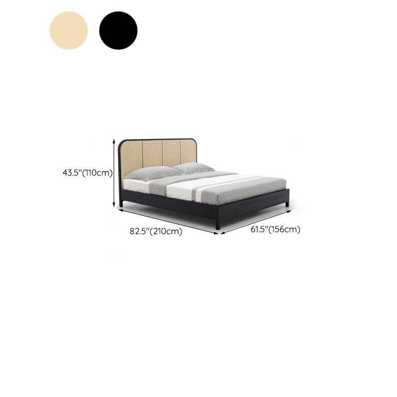 Wicker & Rattan Standard Bed Tropical Bed Frame With Custom Gold Legs Clearhalo 'Bedroom Furniture' 'Beds' 'furn' 'furn_beds' 'Furniture' 1200x1200_6de01c09-1496-4293-90ff-215682651e31