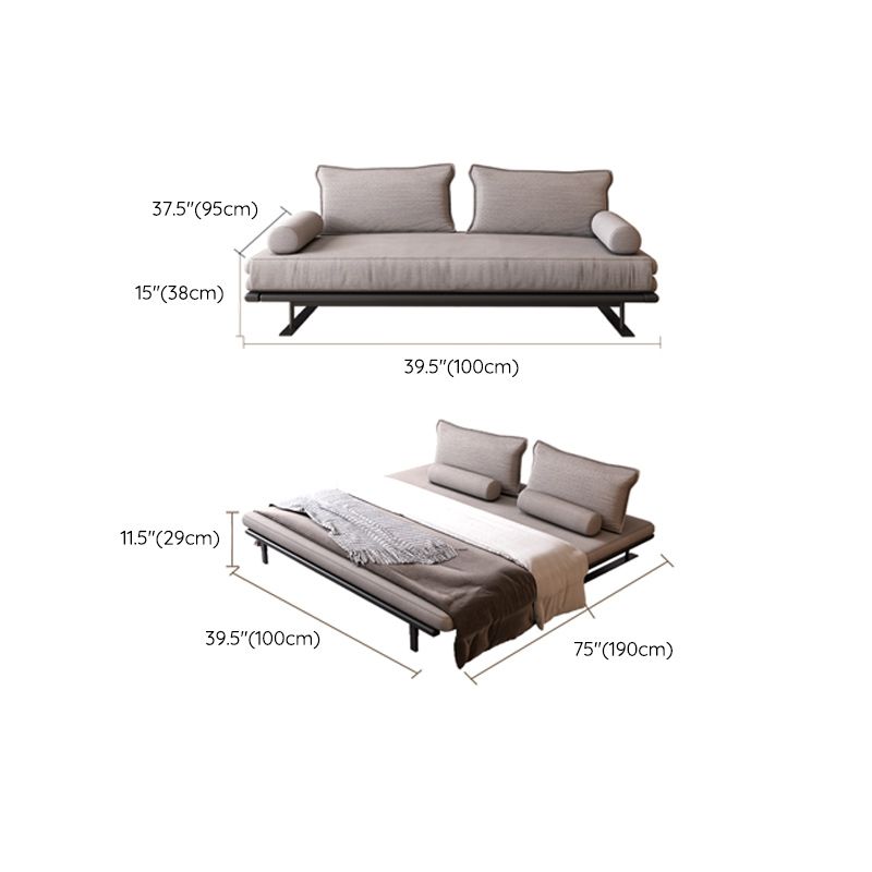 Modern Style Convertible Sofa Round Arm Upholstered Sofa Bed with Mattress Clearhalo 'furn' 'furn_futons' 'Furniture' 'Futons & Daybeds' 'Futons' 'Living Room Furniture' 1200x1200_6de090a3-b30b-4ba7-a1ff-2b77b7751668