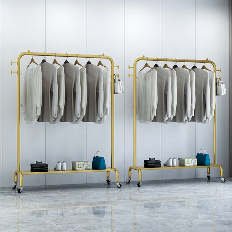 Estante de la rejilla de la capa de glamour estante inferior y 4 ganchos estante de abrigo