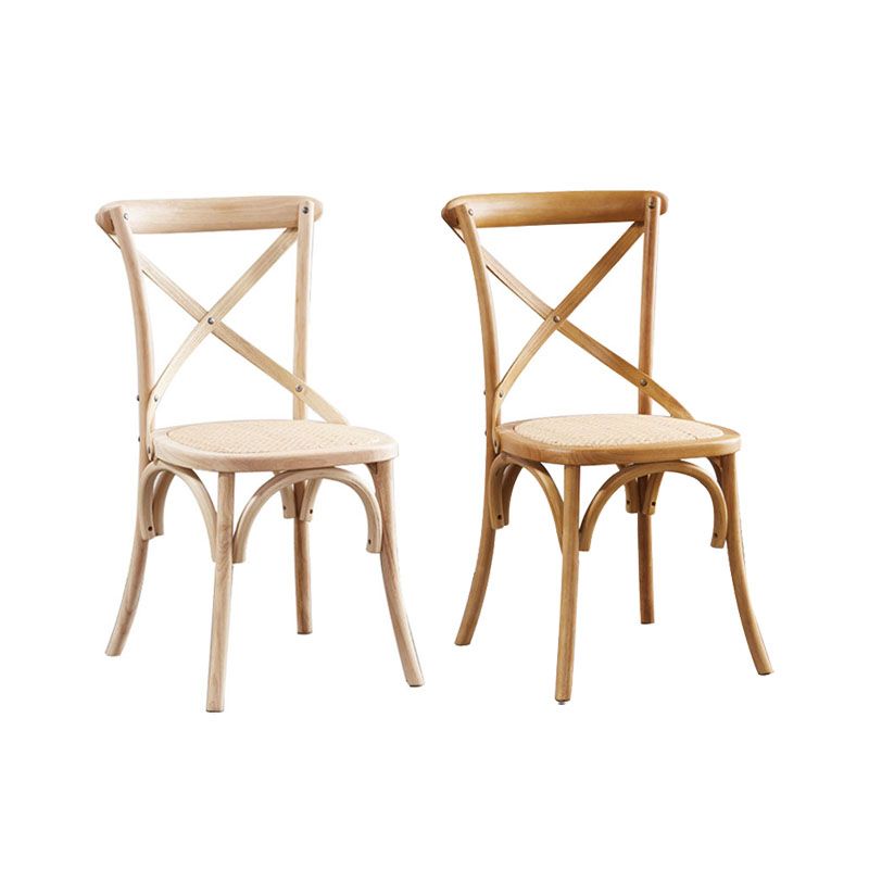 Cross Back Side Chair Traditional Wood Dining Kitchen Room Chair