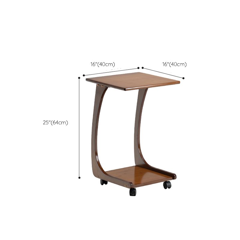 Modern Brown Side Table Rectangular C Table with Shelf for Living Room Clearhalo 'Coffee & Accent Tables' 'End & Side Tables' 'end_side_tables' 'furn' 'furn_end_side_tables' 'Furniture' 'Living Room Furniture' 1200x1200_6de3cf65-f446-46aa-bd61-789dce733e3e