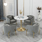 Contemporary Round Dining Table Sintered Stone Dining Table with Tulip Base Clearhalo ' dining_table' 'Dining Tables & Seating' 'Dining Tables' 'Furniture' 'furniture_dining_table' 'Kitchen & Dining Furniture' 'kitchen&dining_furn' 'kitchen' 'kitchen_dining_table' 1200x1200_6de56481-5fae-41c4-9425-4b43c96f4e79