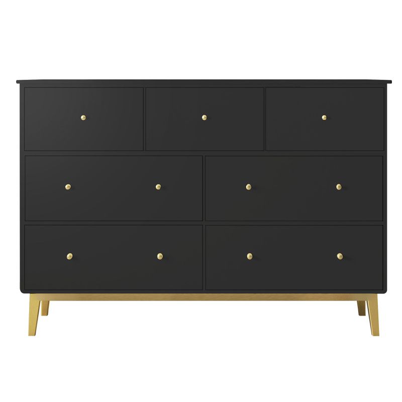 Contemporary Glam Wooden Chest Horizontall Storage Chest Dresser with Metal Legs