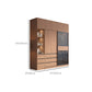 Glass and Wood Wardrobe Cabinet Brown Wardrobe Armoire with Garment Rod Clearhalo 'Armoires & Wardrobes' 'armoires_wardrobes' 'Bedroom Furniture' 'furn' 'furn_armoires_wardrobes' 'Furniture' 1200x1200_6de5bff7-e50c-46dd-8635-276131999b64