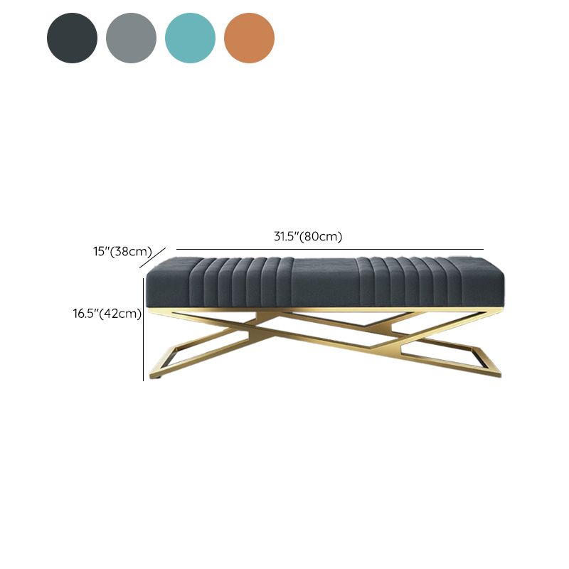 14.82-inch Width Modern Seating Bench Cushioned Metal Bedroom Bench Clearhalo 'Benches' 'Chairs & Seating' 'furn' 'furn_benches' 'Furniture' 'Living Room Furniture' 1200x1200_6de743f6-6bf8-42d5-b6ef-bb6bd41731fd