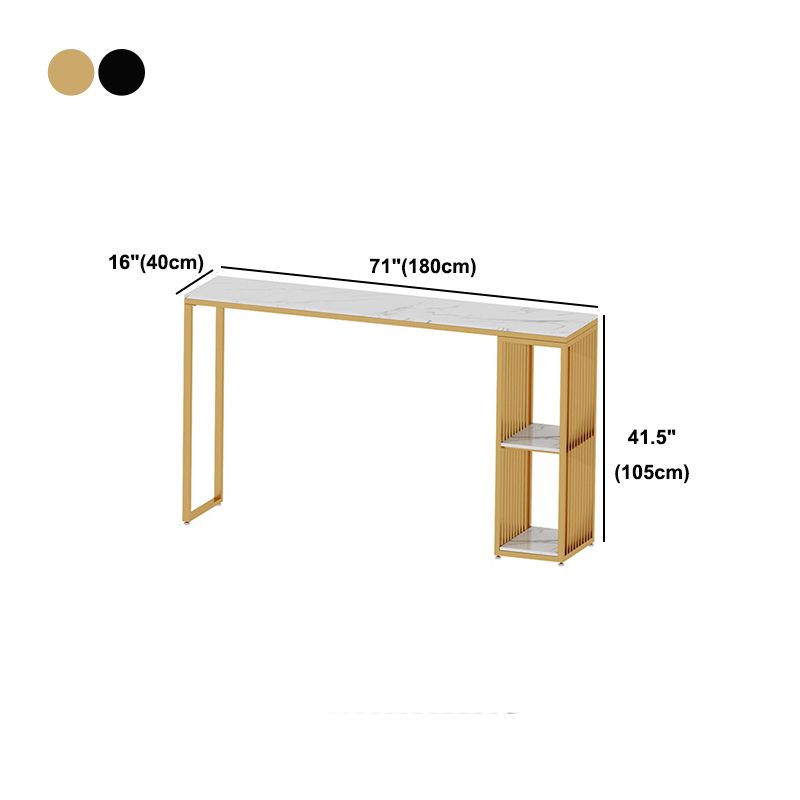 Rectangle Stone Bar Dining Table Contemporary Bar Table with Sled Base Clearhalo 'Bar Furniture' 'Bar Tables' 'bar_tables' 'furn' 'furn_bar_tables' 'Furniture' 'furniture_bar_tables' 'Kitchen & Dining Furniture' 1200x1200_6de75b14-7687-4920-baa1-3945d4da9c8c