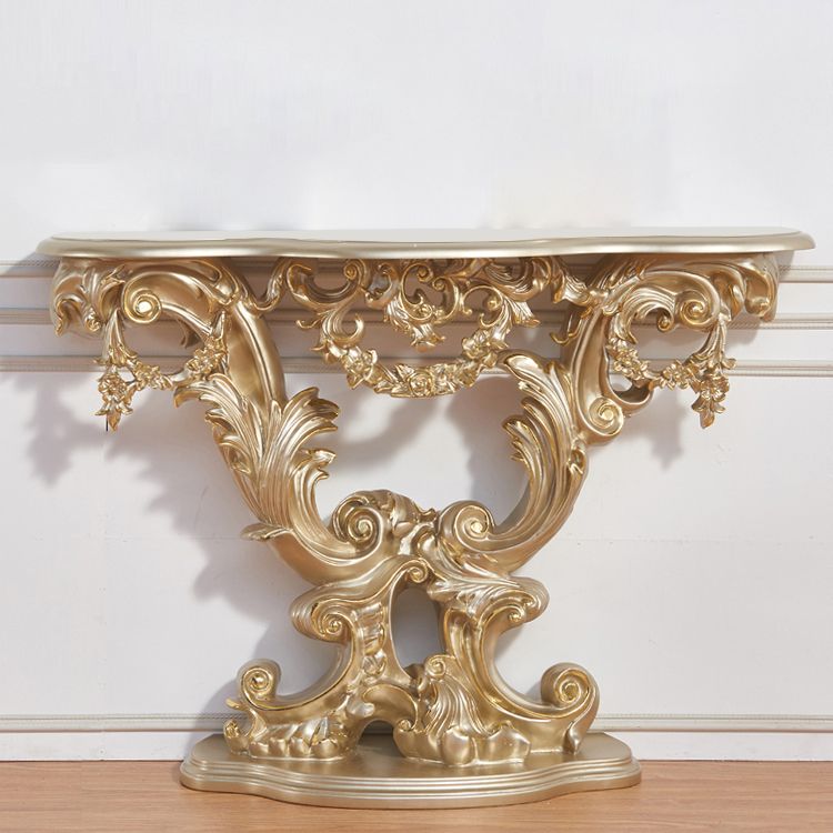French Country Console Table Brown/Black/White/Gold Wooden Console Sofa Table Clearhalo 'Console Tables' 'console_tables' 'Entry & Mudroom Furniture' 'furn' 'furn_console_tables' 'Furniture' 1200x1200_6de9c4ac-ed69-4828-8915-013513d67e6c