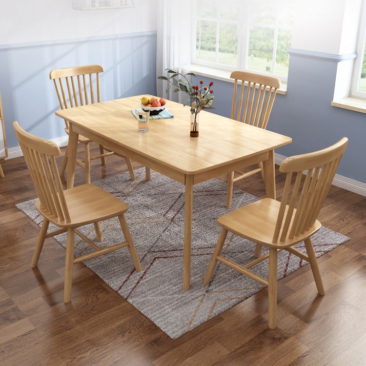 Industrial Rubber Wood Dining Table Rectangle Kitchen Table with 4 Legs Clearhalo ' dining_table' 'Dining Tables & Seating' 'Dining Tables' 'furn' 'furn_dining_table' 'Furniture' 'furniture_dining_table' 'Kitchen & Dining Furniture' 'kitchen&dining_furn' 'kitchen' 'kitchen_dining_table' 1200x1200_6debb410-15e0-4acf-bbec-141a2ae56bf9