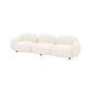 Square Arm Wool Sofa Modern Style 1/2/3-Seater Sofa in White