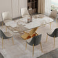 Luxury Sintered Stone Top Dining Set Rectangle 1/2/5/6/7 Pieces Dining Table with Chairs Clearhalo 'Dining Room Sets' 'Dining Tables & Seating' 'dining_room_set' 'furn' 'furn_dining_room_set' 'Furniture' 'furniture_dining_room_set' 'Kitchen & Dining Furniture' 1200x1200_6dedb7de-5b76-4576-af60-5c74d90783a3