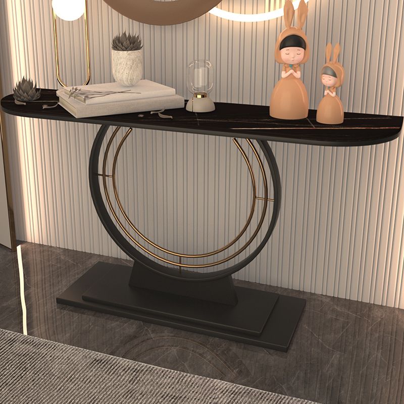 31.5-inch Tall Glam Console Table 1-shelf Stone Accent Table